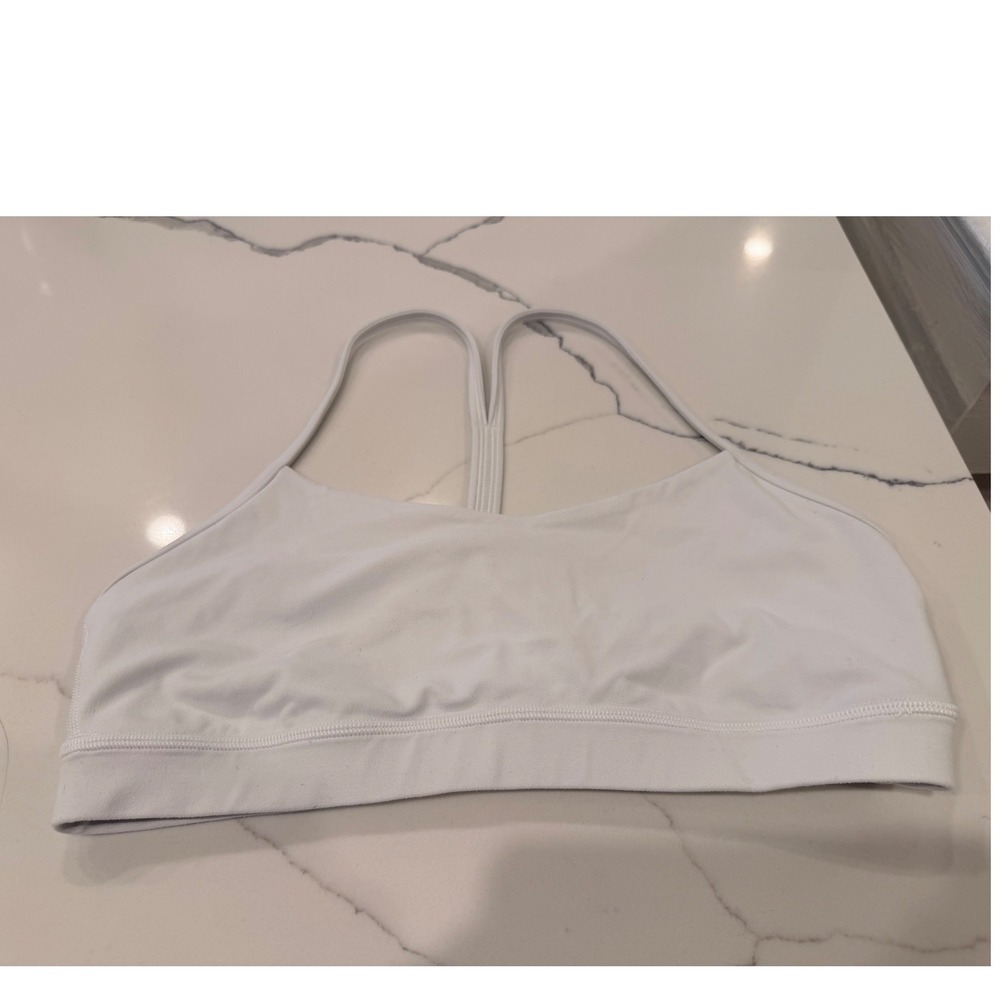 Lululemon Flow Y Bra White Size 10 Strappy Racerback Yoga - Picture 11 of 16